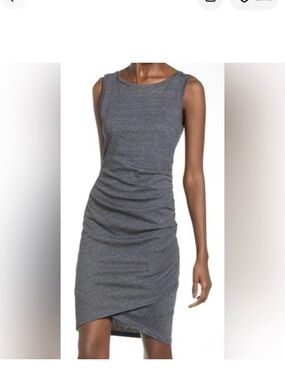 Melrose & Market Sleeveless blue/Grey Ruched Tank Dress NWT -XL